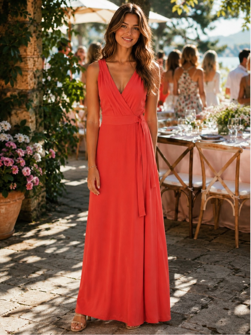 NWT 41 Hawthorns Women’s‎ Hellena Faux Wrap Maxi Dress Stretch Summer Vacation